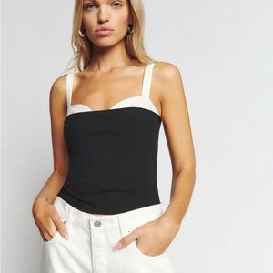 Reformation B&W Harlan Knit Top